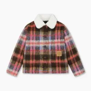 [갤러리아] 25FW 베네통키즈 체크 퍼 카라 숏 코트 (QACT03561_)