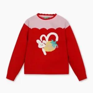 [갤러리아] 25F 베네통키즈 토끼 딸기 니트 풀오버 (QAKP07561-)