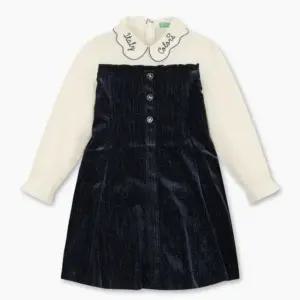 [갤러리아] 25F 베네통키즈 벨벳 레이어드 원피스 (QAOP22561_)