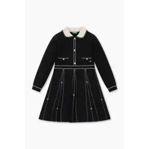 [갤러리아] 25F 베네통키즈 별 카라 니트 원피스 (QAOP19561_)