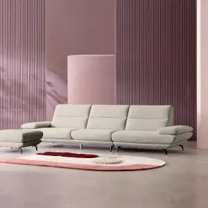 엘로이즈 4인 리브 패브릭 소파+스툴