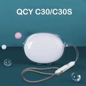 헤드셋파우치 헤드폰 케이스 QCY C30 C30S 이어 클립 블루투스 헤드셋용 고투명 TPU 충격 방지 커버 쉘