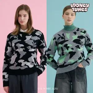 [LOONEY TUNES] 루니툰즈 25FW 울캐시 카모플라쥬 니트 1종