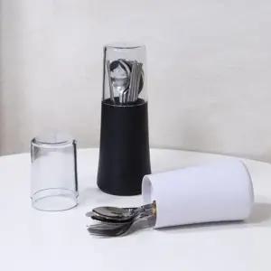 원형 물빠짐 수저통 스탠드 수저 케이스 정리함