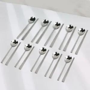 퀸센스 스텐 수저세트 10인 챠밍 업소용 숟가락젓가락