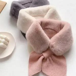 겨울 리본 쁘띠 니트 퍼 밍크 머플러 목도리 여성 선물