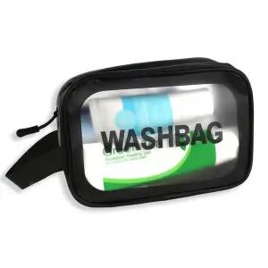 [콩심팥심]방수 세면 도구 가방 블랙 파우치 여행 목욕