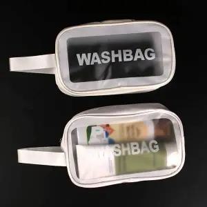 [콩심팥심]방수 세면 도구 가방 화이트 파우치 여행 목욕