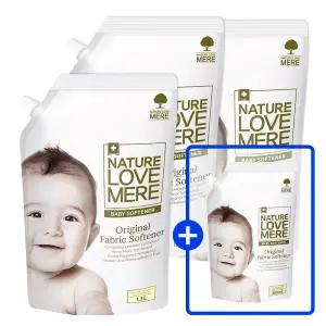 네이쳐러브메레 아기 섬유유연제 1300ml 리필형 3팩 (GIFT) 500ml 오리지널향 유연제 리필 1팩더 총4팩