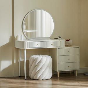 [MD픽 특별가] 파로마 벼리 템바보드 원형거울 수납화장대 풀세트