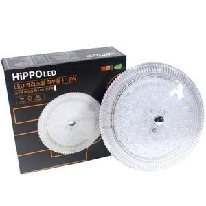 국산 히포 고급형 LED 직부등 15w/원형 크리스탈 /DE-215C/현관등/복도등