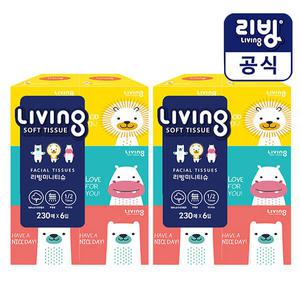 리빙 미니티슈 미용티슈  230매 12각/24각/48각/소프트티슈 외/천연펄프 모음