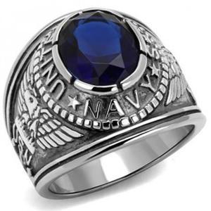 미국수입 군대반지 네이비씰 NAVY 스텐레스 사파이어 반지  남성쥬얼리 TK414707