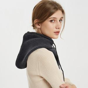후드 니트머플러 캐시미어 스누드 넥워머 후드스카프
