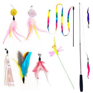 고양이 장난감 고양이낚시대 3단 깃털 리필 10P 세트