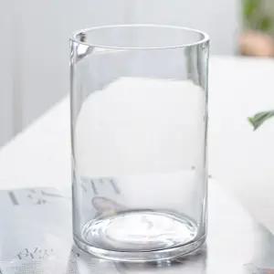 유리 글라스 원형 화분 화병 10x15cm 꽃병 인테리어 장식 소품 투명 원예 용품 꽃꽂이 가드닝