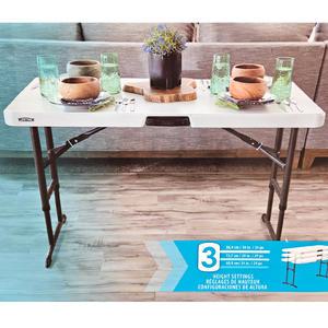 라이프타임 플라스틱 직사각 테이블 3단계 높이조절 122 X 61cm 코스트코