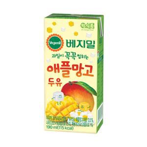[베지밀]정식품 과일이꼭꼭씹히는애플망고두유 190mL 16팩