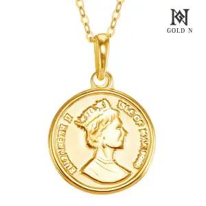 14K 더퀸 엘리자베스 코인 대 목걸이 YG