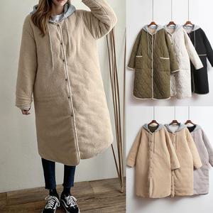 여성 양털 리버시블 롱 패딩 경량 누빔 점퍼 양면 깔깔이 후리스 뽀글이 패딩 겨울 자켓