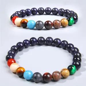 행성팔찌 태양계 원석팔찌 남녀공용 천연석우주 우정 행운 요가 호안석