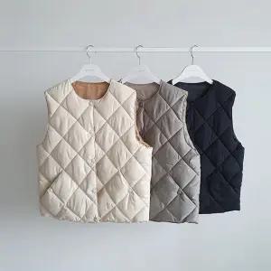 고퀄리티 다이아 퀼팅 패딩 조끼 베스트