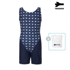 [레노마수영복](하남점) 폴리백  무상증정 여아동 U백 미니하트 2부 반신수영복 - GS2C841