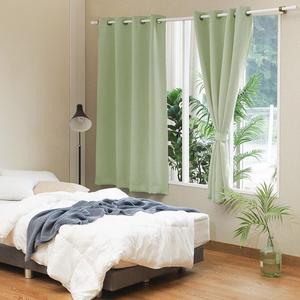 [라이크홈]사계절 프리미엄 암막커튼 아일렛형 작은창 릴리그린 2P