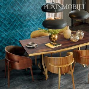 [플레인모빌리][UMB] 안티아 내추럴 6인용 원목 우드슬랩 식탁세트