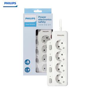 필립스 고용량 멀티탭 3520W 과부하 차단 4구 1.5M 대용량 콘센트