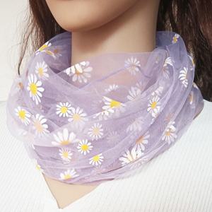 대박난날라리 3854 롱플라워스카프 데일리 가을 롱스카프 사계절 머플러 꽃 시스루 사각 매쉬 망사