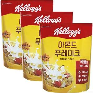 켈로그 아몬드 푸레이크 1.2kg 3개, 대용량 시리얼 씨리얼 간식 식사대용