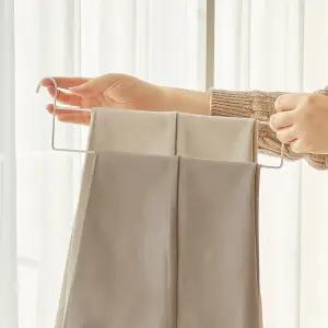 포미즈 바지걸이 10개 ( 화이트/블랙 ) - 바지걸이 겸용 2단 행거용