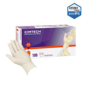 킴테크 PFE 컴포트 라텍스 글러브 중형 100매 1팩 4412310 식당 위생장갑