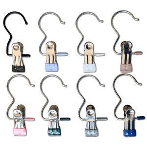 집게걸이10개 후크 클립 다용도 스텐 미니 외걸이 옷걸이 빨래 모자 바지 틈새 소품 치마 가방 고리 훅크 집게옷걸이