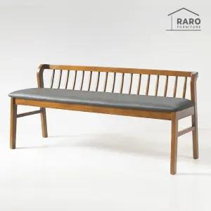 [/착불배송] 그라나다 고무나무 원목 3인 방석 인테리어 벤치 식탁 의자