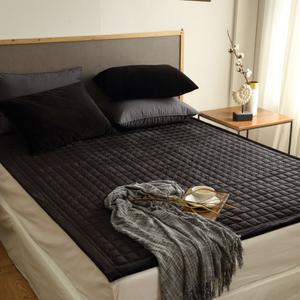 겨울 극세사 소중한가족 도레미 침대패드 단품 / Q 퀸 / 블랙