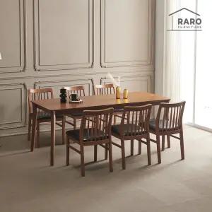 [/착불배송] 레이브 1900 고무나무 원목 6인 식탁 세트 (식탁+의자6)