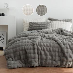 [굿로운]카빙 에코 레빗퍼 양면 극세사  도톰 따뜻한 차렵이불  패드 베개커버 3컬러 S,Q  사이즈