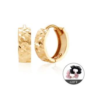 (11월베스트) 14K 와이드 컷팅 원터치 링 귀걸이 M 한쌍 MOE40085