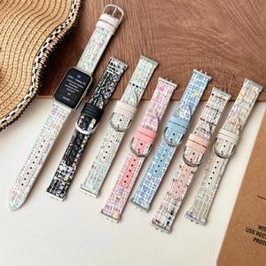 스포츠 시계 밴드 원단 스트랩 Fit3 스트랩 삼성 호환 갤럭시 핏 3 용 가죽 스트랩