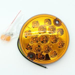 방수 LED 원형 후방 방향 지시등, 자동차 앰버 트럭 트레일러 조명, 15 12V, 95mm