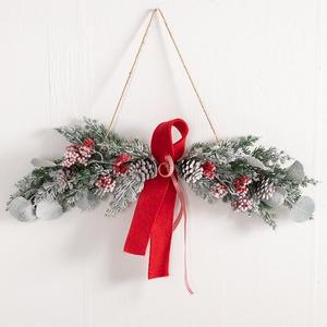 [플라워트리]크리스마스 가랜드 벽장식 스노우 솔방울 75cm 소품 벽걸이 데코 행사 촬영 꾸미기 겨울