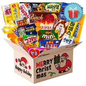 크리스마스 카톤 메리 산타 선물박스 2호 종합과자선물세트 성탄절 단체 간식꾸러미