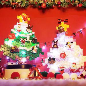 디폼 끼우기블럭 크리스마스 LED 트리 스탠딩 무드등 만들기 - 옵션