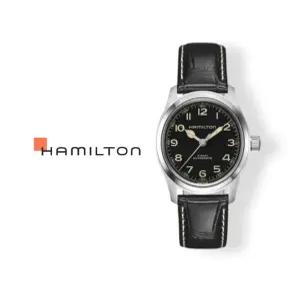 해밀턴 카키 필드 머피 38mm 블랙 가죽 시계 H70405730