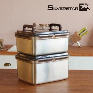 [NS홈쇼핑]실버스타 다므니 304포스코정품 무연마 직사각 스텐김치통 핸디3호/ 9.5L..