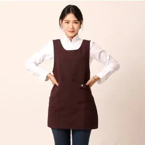 안감 기모 원피스 앞치마 따뜻한 겨울 모직 큰주머니 시장 작업용 AE324