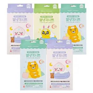 카카오프렌즈 열냉각시트 6매입 x 5개 - 라이언 무지 어피치 / 유아 어린이 해열 열내림 이마 냉찜질 패치