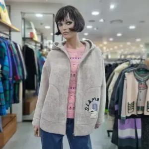 베네통/애플아울렛/백 니트 배색 비너스 후드 점퍼/BAJPA1511